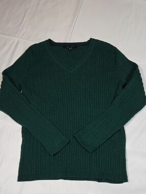 Tommy Hilfiger Green V Neck Sweater Size Large Womens
